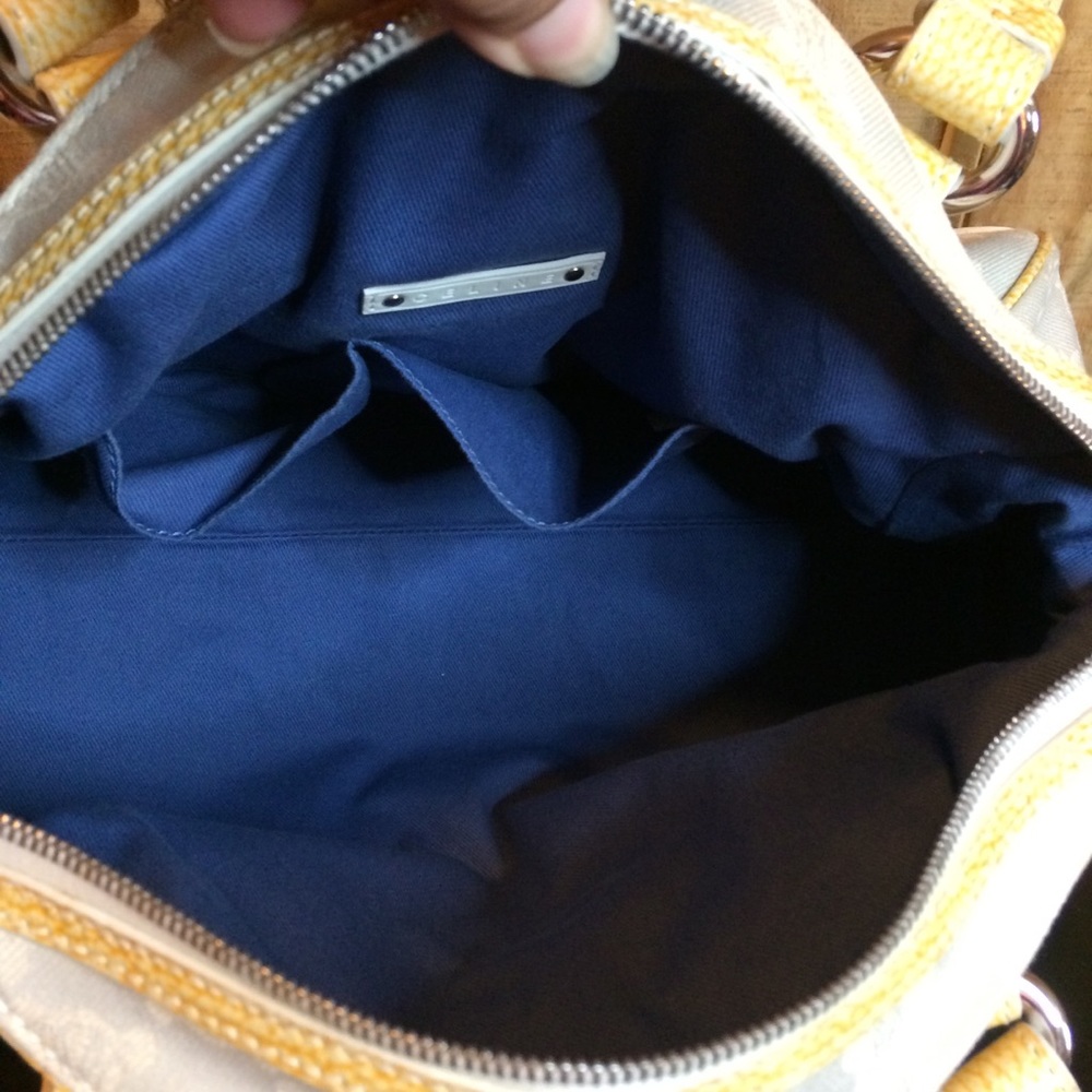 SOLD!!!! Celine Pale Blue Canvas w/Light Yellow Trim/Handle - Picture 13 of 15